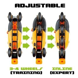 Patines 4 en linea naranja ajustable talla m (35/38) Patines 4 en linea naranja ajustable talla m (35/38)