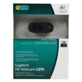 Logitech C270 Webcam HD 720p para Videollamadas y Fotos 3MP. Micrófono Reducción Ruido, RightLight para Luz Tenue. Software MAGIX