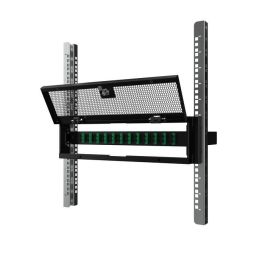 Lanview Cubierta de Seguridad Abatible para Rack de Red 3U 19 Pulgadas con Cerradura, Panel Frontal Ventilado de Acero SPCC EIA-310