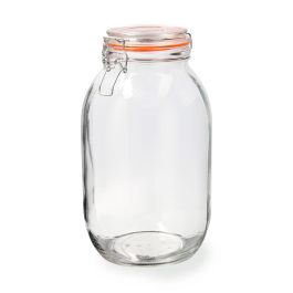 Quid New Canette Tarro Hermético de Vidrio 3 L - Pack de 6 Unidades Transparente con Cierre de Conserva