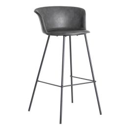 Taburete Negro Metal / Simil Piel 44,50 X 48,50 X 93,50 cm