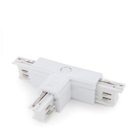 Conector T Carril Trifásico Blanco Conector T Carril Trifásico Blanco
