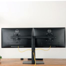 Ewent EW1538 Soporte de Mesa para 2 Monitores hasta 27 Pulgadas, Resorte de Gas, Ajuste Ergonómico, Gestión de Cables