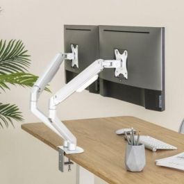 Soporte de Mesa para 2 Monitores TooQ DB4132TNR-W/ Giratorio/ Inclinable/ hasta 9kg Soporte de Mesa para 2 Monitores TooQ DB4132TNR-W/ Giratorio/ Inclinable/ hasta 9kg