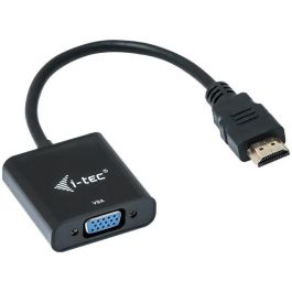 I-Tec HDMI2VGAADA - Adaptador conversor HDMI a VGA, Full HD 1080p, Macho a Hembra, Cable 0.15m, Negro