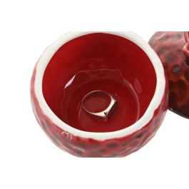 DKD Home Decor Joyero Moderno de Cerámica Granate 9.5 x 9.5 x 9.5 cm (4 Unidades)