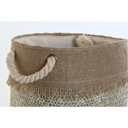 DKD Home Decor Cesta Mediterraneo Fibra Natural Marron 28 x 20 x 28 cm Set de 2