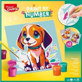 Maped Creativ - Juego de pintar por números para niños con acuarelas, diseño de perro y zorro, incluye 12 colores y pincel Precio: 14.49999991. SKU: B16TLPN2JL