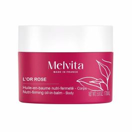 Melvita L'OR ROSE Bálsamo Aceite Nutri-Reafirmante Orgánico para Pieles Secas con Bayas Rosas y Coralina, Combate Piel de Naranja 170 ml
