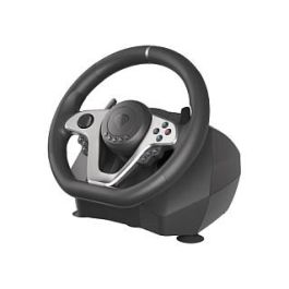 GENESIS Volante + Pedales Seaborg 400 Negro, Plata USB para Nintendo Switch, PC, PlayStation 4, Playstation 3, Xbox 360, Xbox One, Xbox One S, Xbox One X