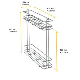 Emuca Botellero extraíble SupraMax, módulo 150mm, Acero, Cromado