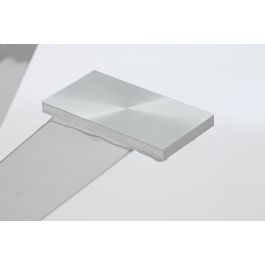 DKD Home Decor Mesa Comedor Moderno Plateado Acero y Cristal 110x76x110 cm