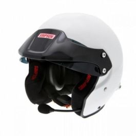Simpson SIMAA0130EG2M54 Casco Rally Blanco Talla XS Hans Visera Negra FIA 8859-15 SNELL SA2015
