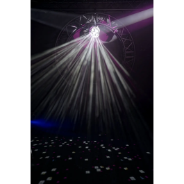 Algamlight Bola De Espejos Motorizada Efecto Profesional 9 Canales DMX Detección Música Automático 20W 2.9kg 320x320x110mm