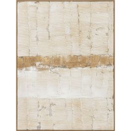 Lienzo Home ESPRIT Blanco Beige Abstracto Urbano 92 x 4,5 x 122 cm (2 Unidades)