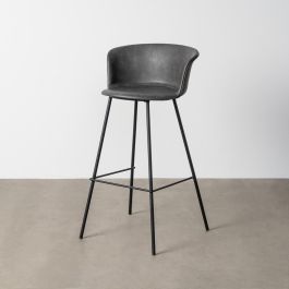 Taburete Negro Metal / Simil Piel 44,50 X 48,50 X 93,50 cm Precio: 131.5028. SKU: B1ABLFKM4M