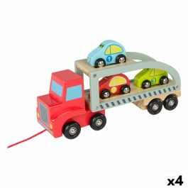 Camión Portavehículos y Coches Woomax 5 Piezas 4 Unidades 29,5 x 12 x 8,5 cm