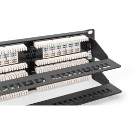 Digitus Patchpanel 48 Puertos CAT 6 Sin Apantallar Negro, 2U para Montaje en Rack