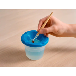 Liderpapel Vaso Limpiapinceles de Plástico 8x8,5 cm para Artistas y Manualidades, Fácil de Limpiar y Organizar Herramientas