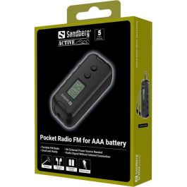 Sandberg Radio FM de Bolsillo para Pila AAA, Compacta, Auriculares Incluidos, para Emergencias y Actividades al Aire Libre