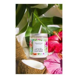 Flora Curl Champú en Polvo Coconut Mint Curl Refresh Clay Wash para Rizos, 260g - Con Arcilla y Extractos Naturales