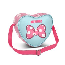 Disney Minnie Mouse Bolso Bandolera Corazón Rosa, Poliéster, Asa Ajustable, Cierre Cremallera, 15.5x6.5x21cm