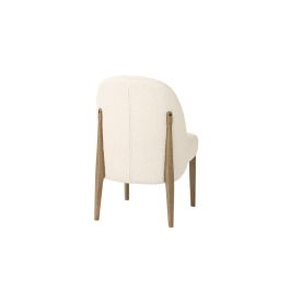 DKD Home Decor 2c24 Silla Urban Top Chairs Tapizada en Poliéster Blanco con Patas de Fresno - 54.5x63.5x85 cm