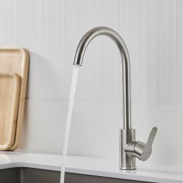 Grifo Monomando Fontastock Gris Acero Inoxidable Cerámico Aleación de Zinc Forma de C