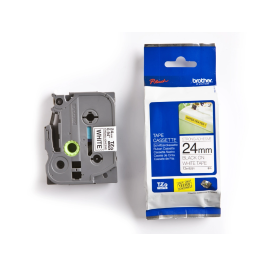 Brother TZe-251 Cinta Rotuladora Laminada Super Adhesiva, Texto Negro Sobre Blanco - 24 mm x 8 M