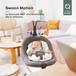 Babymoov Swoon Motion Columpio de Zinc con 5 Velocidades de Balanceo, 2 Modos y 3 Posiciones de Inclinación