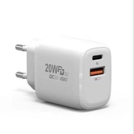 Cargador Dual Usb+Type C Pared Pd+Qc3.0 20W Blanco ELBE CARG-2037-QC