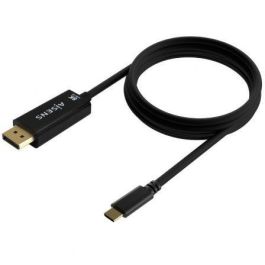 Cable Conversor Aisens A109-0688/ USB Tipo-C Macho - DisplayPort Macho/ Hasta 27W/ 1250Mbps/ 80cm/ Negro