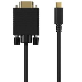 Cable Conversor Aisens A109-0693/ USB Tipo-C Macho - VGA Macho/ Hasta 27W/ 1250Mbps/ 1.8m/ Negro