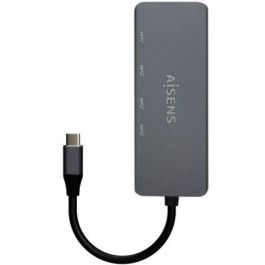 Hub USB Tipo-C Aisens A109-0745/ 4xUSB Tipo-C/ Gris