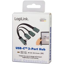 LogiLink UA0361 Hub USB 3.2 Gen 1 Type-C, 2xUSB 2.0, 1xUSB 3.2 Gen 1 Type-A, 3 Puertos, Plata
