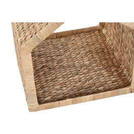 DKD Home Decor Cama para Mascota de Jacinto de Agua y Metal Natural Crema 43x43x46 cm