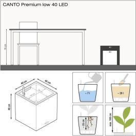Lechuza LEC4008789137838 Macetero Canto Premium Cube 40 kit LED completo antracita metalizado Lechuza LEC4008789137838 Macetero Canto Premium Cube 40 kit LED completo antracita metalizado
