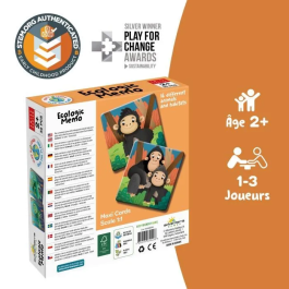 Adventerra GEO7640179640428 Juegos educativos - Memo Ecológico Animales en Peligro - Juego de memoria de animales en peligro de extinción