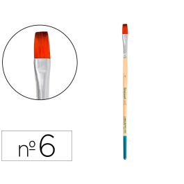 Liderpapel Pincel para Pintura Acrílica y Acuarela Nº 6 Punta Plana Pelo Sintético Certificado FSC Precio: 23.7886. SKU: B1ETEAMSE7