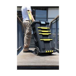 Stanley 1-79-206 Taller Móvil Modular para Herramientas con 4 Cajones, Asa Telescópica y Ruedas Robustas, Polipropileno