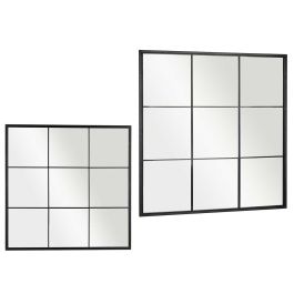 Giftdecor Espejo de Pared Ventanal Negro 90x90 cm para Interiores - Diseño Cuadrado con Marco de Metal y Espejo de Cristal Precio: 66.567545. SKU: B1DP7WR8GA