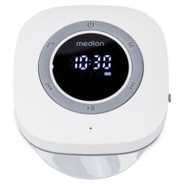 Medion MED1737362723132 Radio de Ducha FM Bluetooth IPX6 con Soporte de Ventosa, Blanco
