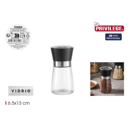 Privilege Molinillo de Pimienta de Vidrio - Molinillo Recargable Manual 6.4 x 13 x 6.3 cm (24 Unidades)