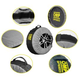 Omp Speed OMPS18050012 Juego 4 Fundas Universales Neumáticos Coche Almacenamiento Transporte Protección Delantera Bolsillo Hasta 75cm Diámetro Omp Speed OMPS18050012 Juego 4 Fundas Universales Neumáticos Coche Almacenamiento Transporte Protección Delantera Bolsillo Hasta 75cm Diámetro
