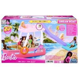 Barbie Dream Boat, Gran Bote Rosa con 20 Accesorios para Muñecas, 3+ años