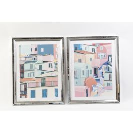 DKD Home Decor Set de 2 Cuadros Decorativos Urban Casas Multicolor 89x69 cm PS y Plexiglas Precio: 54.42822. SKU: S3028431