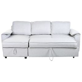 Sofa Cama Moderno DKD Home Decor Gris Claro 153 x 88 x 220 cm