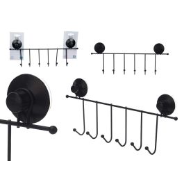 Percha Metal Negro Mate 6 Ganchos Ventosa Berilo 39X16CM (12 Unidades) Precio: 54.49999962. SKU: B1FVH83MJT