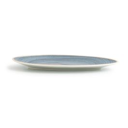 Ariane Plato Triangular Terra Porcelana Azul 29 cm Set 6 Unidades Apto Lavavajillas Microondas Horno Apilable Higiénico y Resistente al Choque Térmico