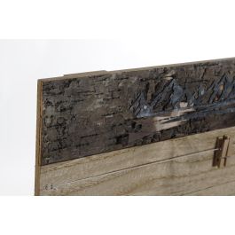DKD Home Decor Marco de Fotos Decorativo Estilo Alpino de Madera y Metal Marrón, Acabado Natural, 50 x 40 x 2 cm